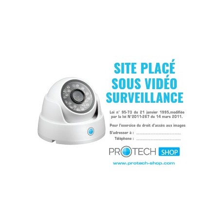 Autocollant site placé sous vidéosurveillance